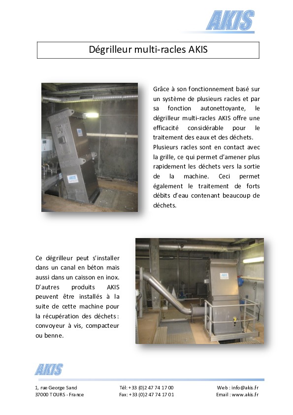 Image du document pdf : Brochure Dégrilleur multiracles AKIS  