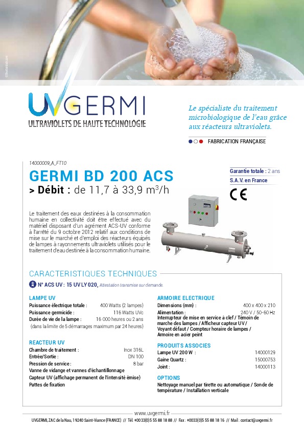 Image du document pdf : Fiche Technique Germi BD200 ACS-UV  