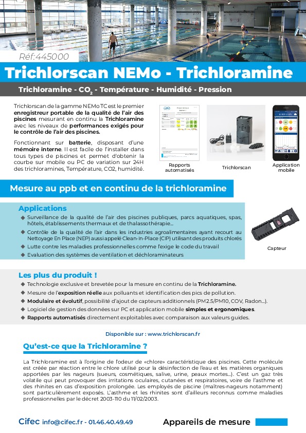 Image du document pdf : Notice Commerciale Trichlorscan NEMo  