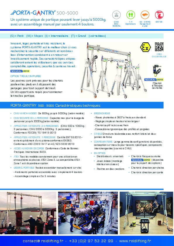 Image du document pdf : Fiche technique REID Porta-Gantry  