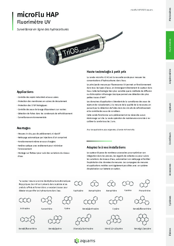 Image du document pdf : Sondes HAP microFlu-1021fr-aquams  