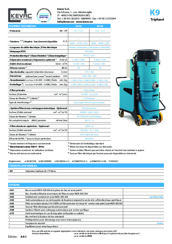 Image du document pdf : K9_Fiche_Technique_4.0.1  