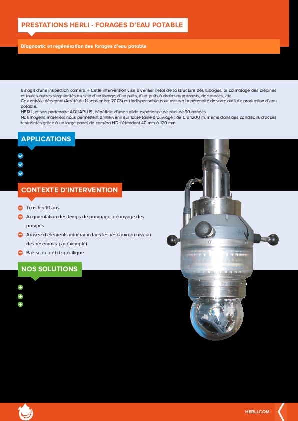 Image du document pdf : Inspection caméra Wellspec - Diagnostic des forages d'eau potable  