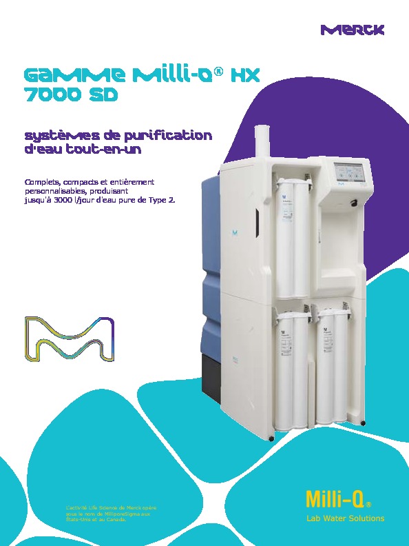 Image du document pdf : Brochure Milli Q HX 7000 SD  