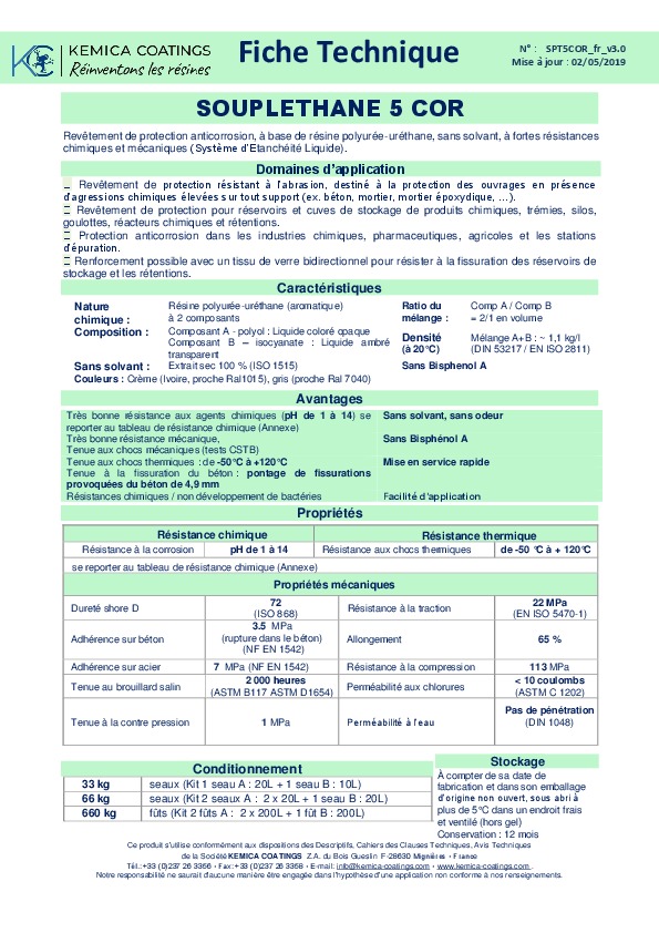 Image du document pdf : Fiche Technique SOUPLETHANE 5 COR  