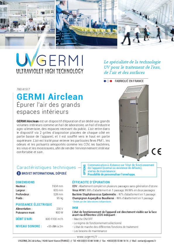 Image du document pdf : Fiche technique GERMI AIRCLEAN  