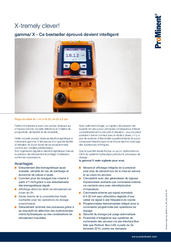 Image du document pdf : Pompe doseuse électromagnétique - Gamma X_FR  