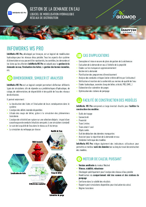 Image du document pdf : InfoWorks WS Pro  