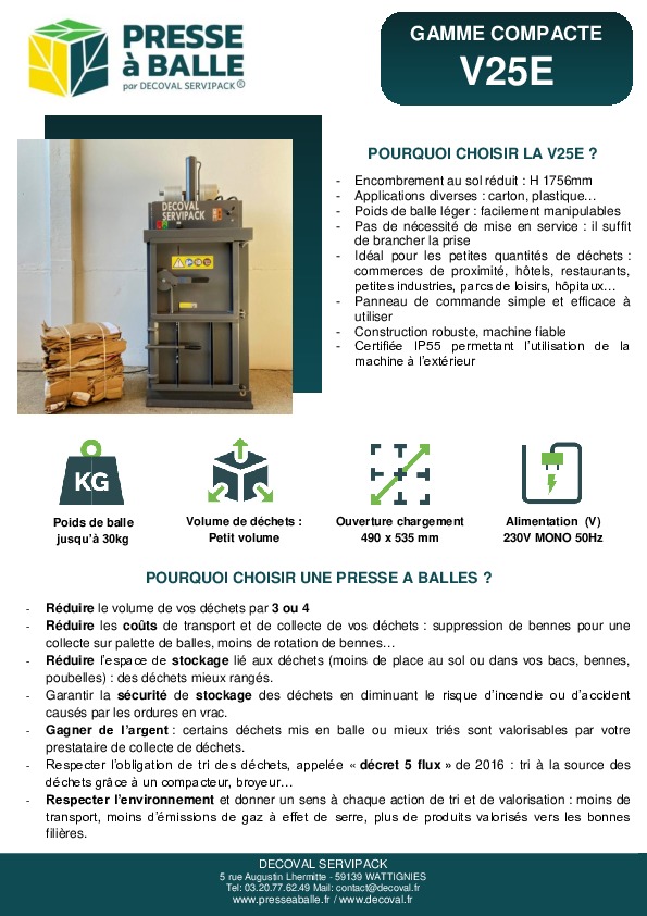 Image du document pdf : FICHE TECHNIQUE V25E  