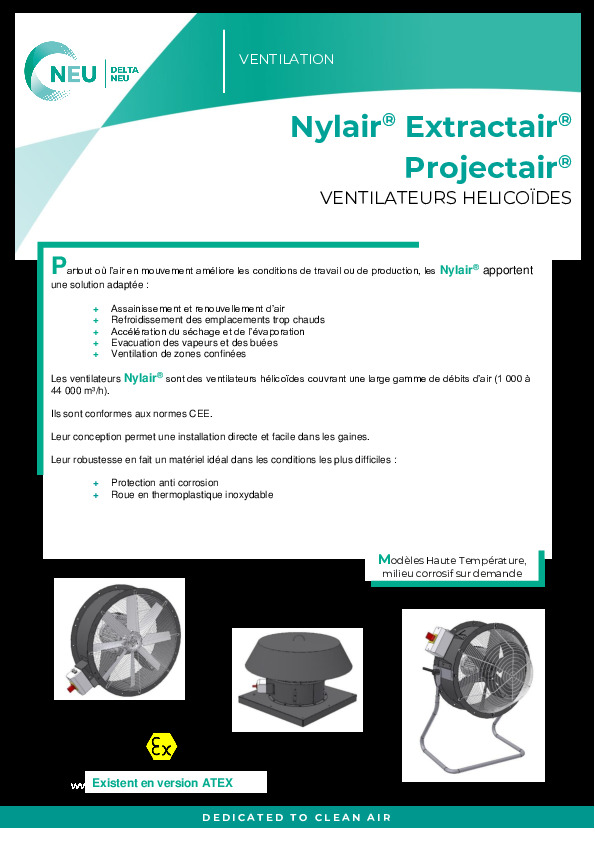 Image du document pdf : Notice NYLAIR PROJECTAIR EXTRACTAIR FR  