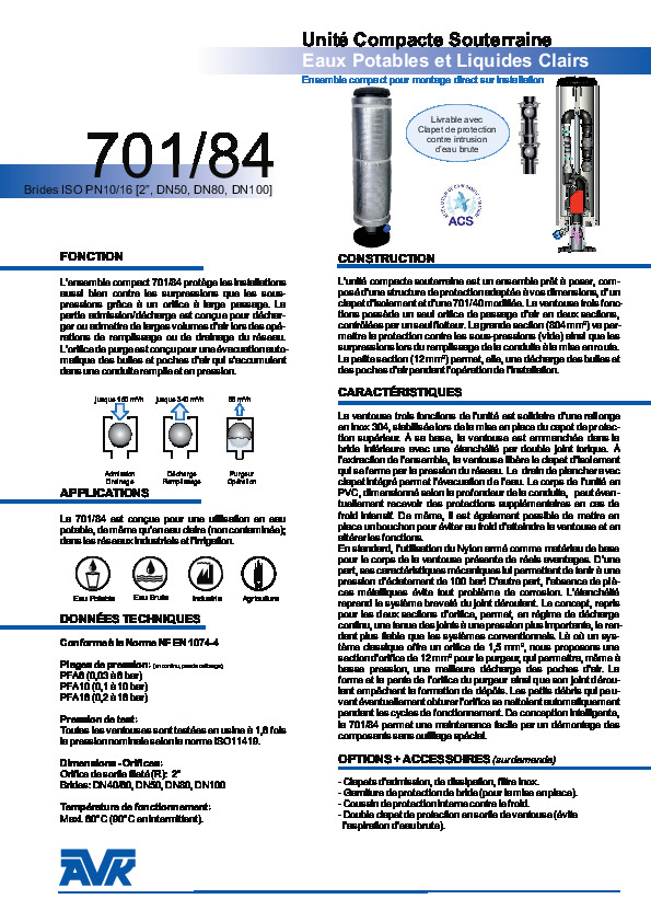 Image du document pdf : FT_Ventouse souterraine AEP série 701-84  