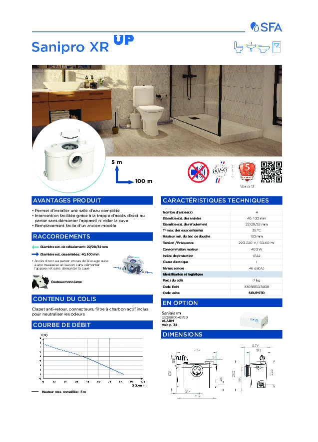 Image du document pdf : sanipro-xr-up-product-sheet-2023-fr  