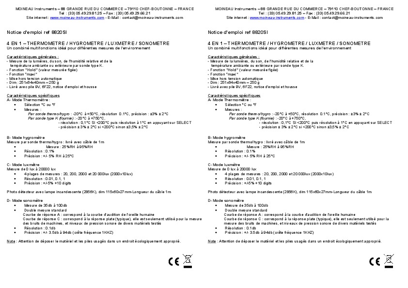 Image du document pdf : Notice 8820SI  