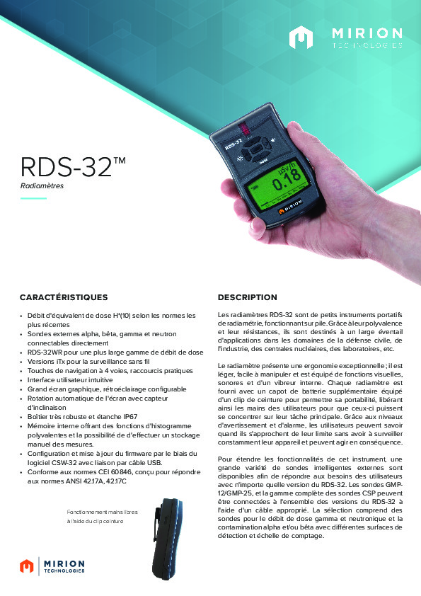 Image du document pdf : Fiche technique RDS-32  