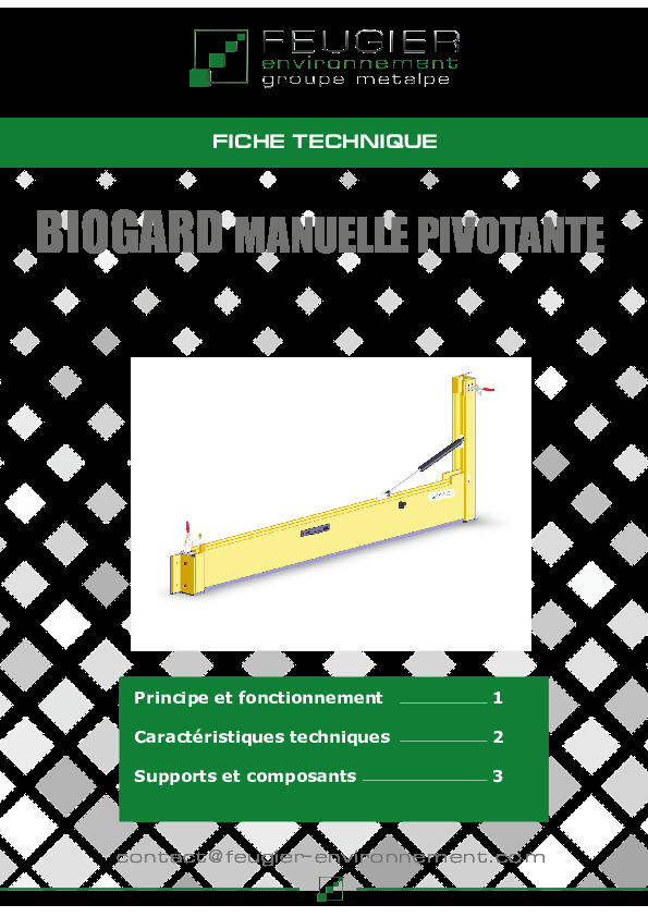 Image du document pdf : fiche technique biogard manuelle pivotante feugier environnement  