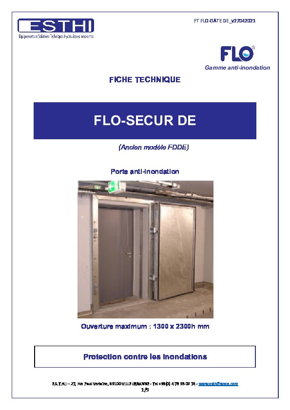 Image du document pdf : Fiche technique FLO-SECUR DE   