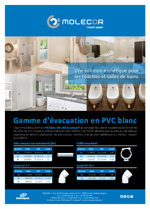 Image du document pdf : Gamme d’évacuation en PVC blanc  