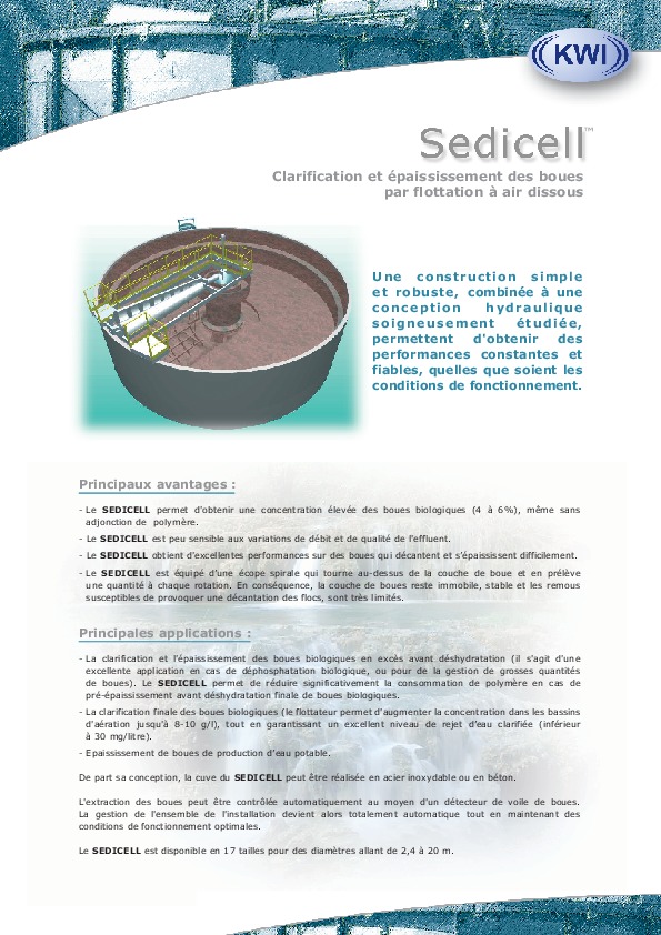 Image du document pdf : Brochure Sedicell  