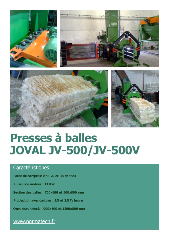 Image du document pdf : Documentation Presses à balles Joval JV-500  