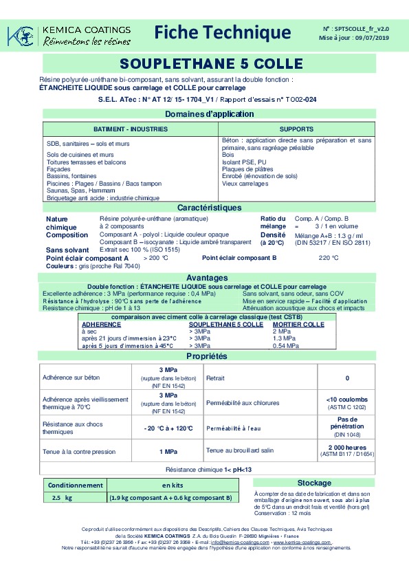 Image du document pdf : Fiche Technique SOUPLETHANE 5 COLLE  