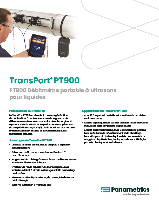 Image du document pdf : Debitmetre Portable Ultrasons PT900  