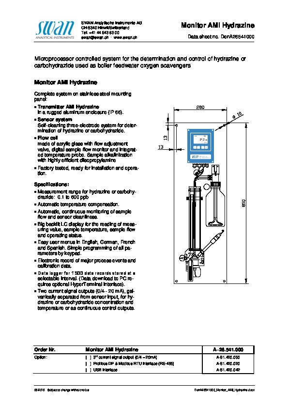 Image du document pdf : Fiche technique_Monitor_AMI_Hydrazine  