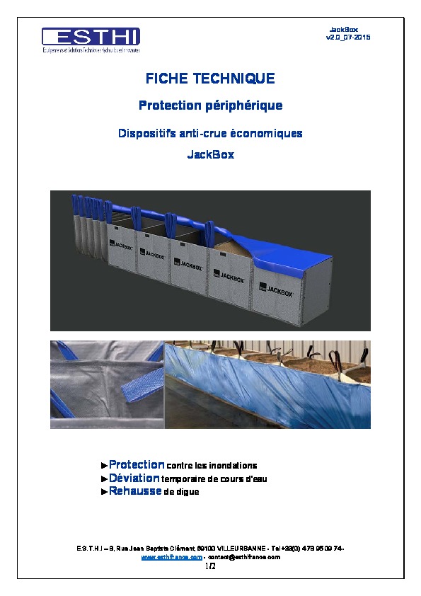 Image du document pdf : Fiche Technique JackBox  
