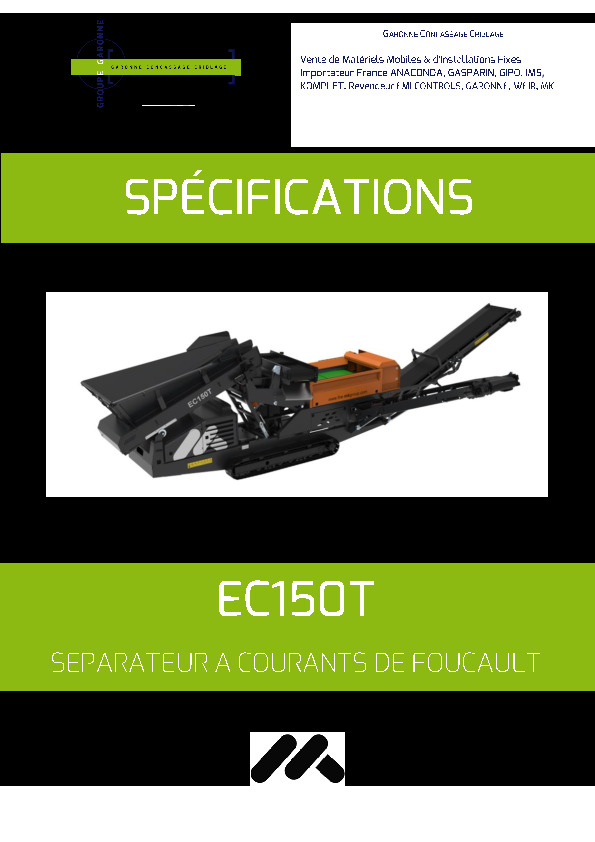 Image du document pdf : Fiche Technique_MK - séparateur à courants de Foucault - EC150T  