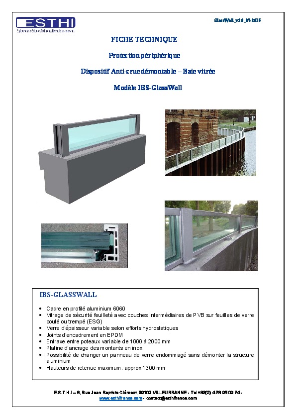 Image du document pdf : Fiche Technique IBS Glass Wall  