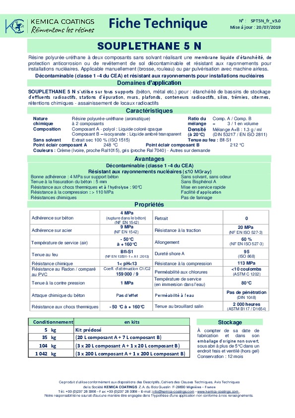 Image du document pdf : Fiche Technique SOUPLETHANE 5 N  