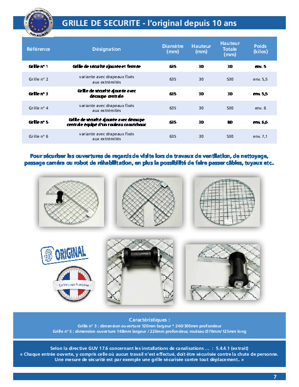 Image du document pdf : Grille de sécurité  