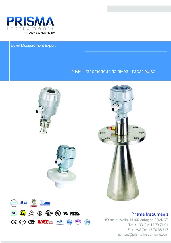 Image du document pdf : TNRP : Transmetteur de niveau radar  