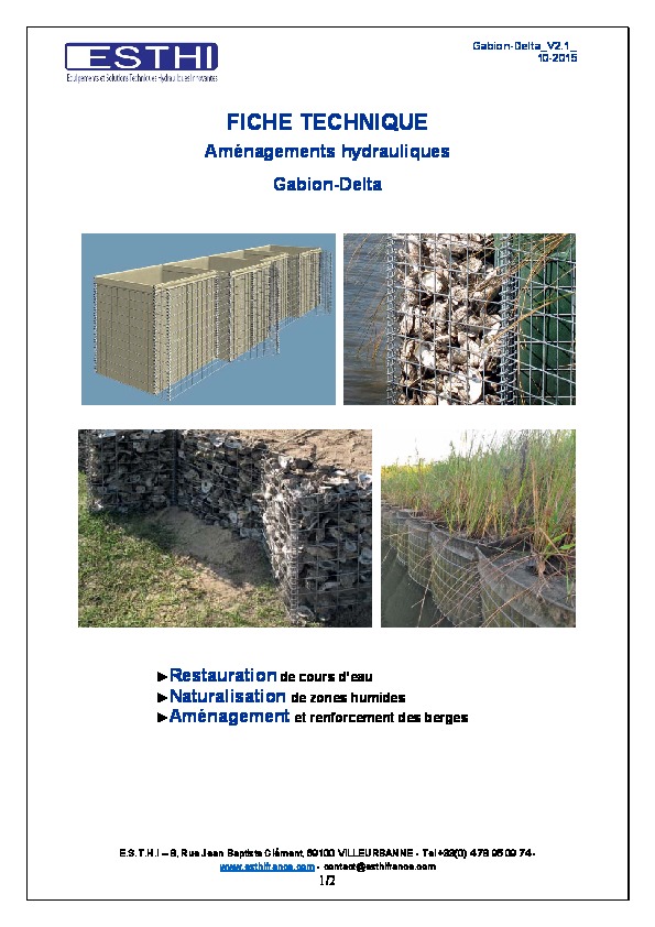 Image du document pdf : Fiche Technique Gabion-Delta  