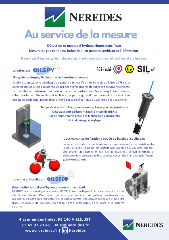 Image du document pdf : Présentation des activités de NÉRÉIDES  