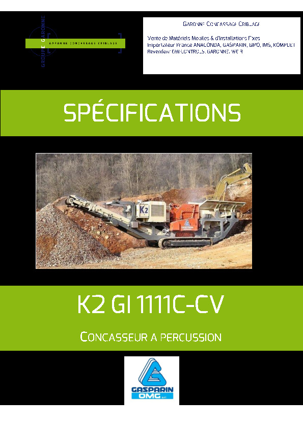 Image du document pdf : Spécifications K2 GI1111C-CV  